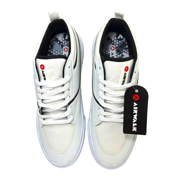 Airwalk Freestyle Mid-Top Canvas Skateboard Sneakers Shoes White Mens 10.5 & 12 - Picture 6 of 8